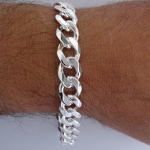 Load image into Gallery viewer, Sterling Silver 12.0 mm Flat Curb Bracelet
