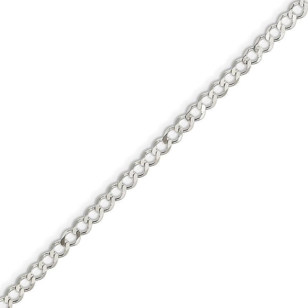 Sterling Silver 4.5 mm Flat Curb Bracelet