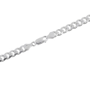 Sterling Silver 6.5 mm Flat Curb Bracelet