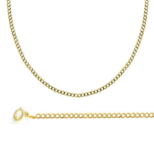 10K Gold 2mm Flat Curb Chain