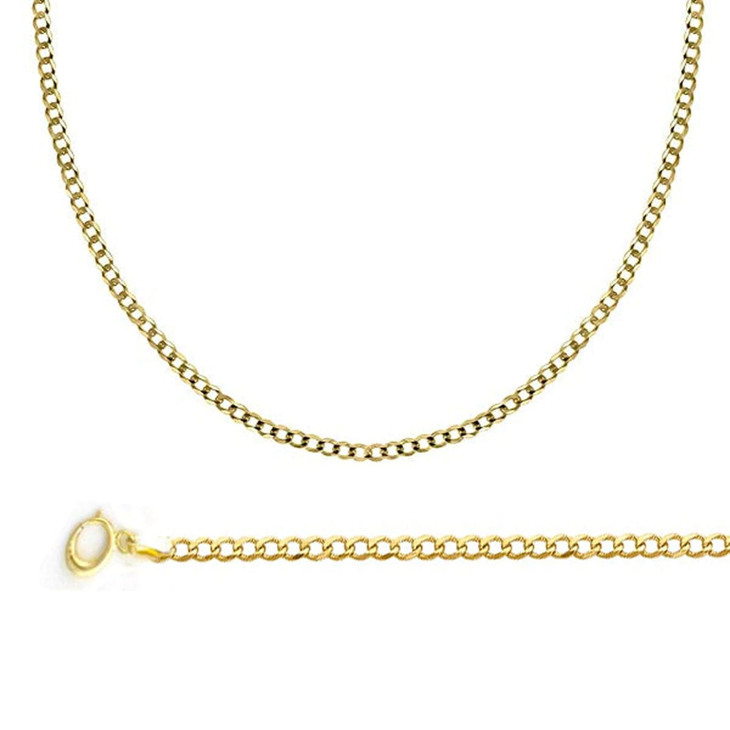 10K Gold 2mm Flat Curb Chain