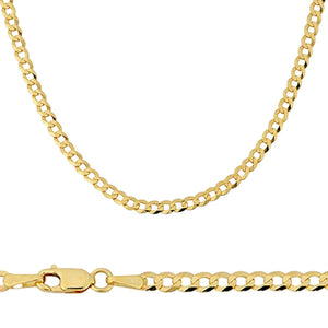 10K Gold 4mm Flat Curb Chain