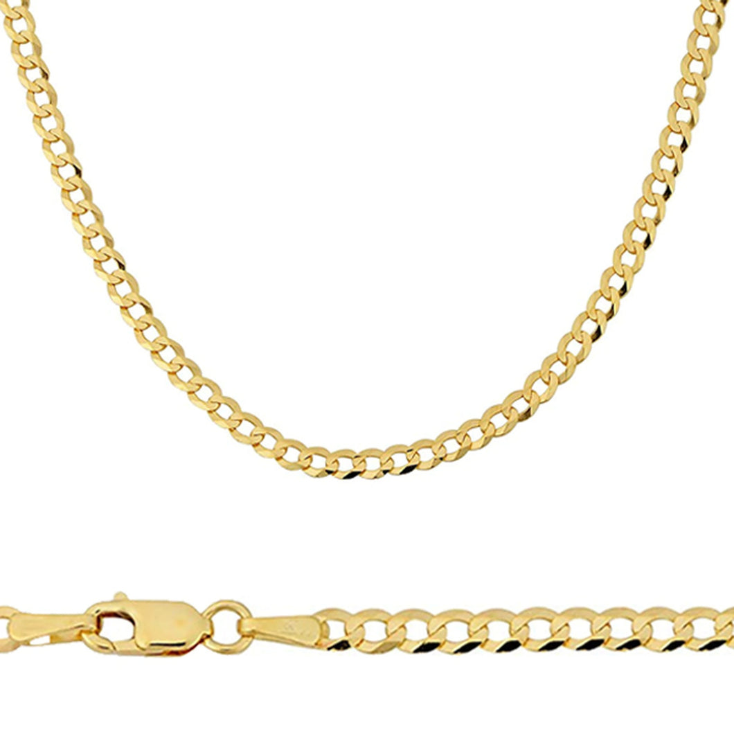 10K Gold 4mm Flat Curb Chain