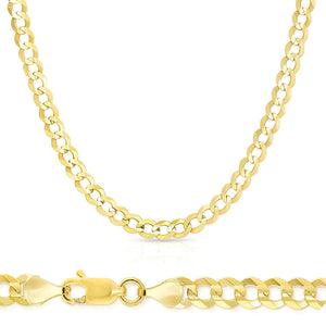 10K Gold 6mm Flat Curb Chain