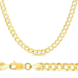 10K Gold 8mm Flat Curb Chain