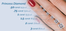 Load image into Gallery viewer, 3-Stone Princess Cut Diamond Engagement Ring
