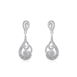 925 Sterling Silver Pave Earrings Made with AAA-Zircon