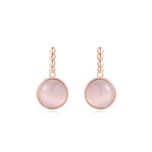 Load image into Gallery viewer, Silver 925 Yellow/Rose-Round Earrings Mother of pearl
