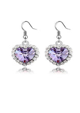 Load image into Gallery viewer, Stainless Steel Heart Earrings Made with Crystal from SWAROVSKI®-Sapphire
