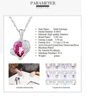 Load image into Gallery viewer, Stainless Steel Heart Earrings Made with Crystal from SWAROVSKI®-Rose
