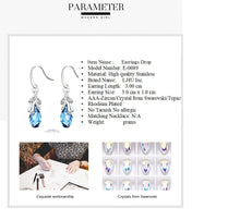 Load image into Gallery viewer, Stainless Steel Drop Earrings Made with Crystal from SWAROVSKI® London blue
