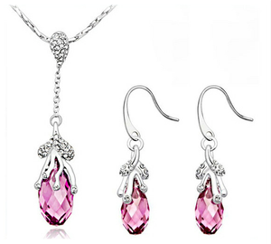 Stainless Steel Drop Earrings Made with Crystal from SWAROVSKI® Rose