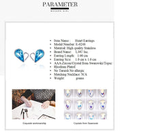 Load image into Gallery viewer, Stainless Steel Heart Earrings Made with Crystal from SWAROVSKI®-London Blue
