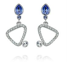 Load image into Gallery viewer, Stainless Steel  Earrings Made with Crystal from SWAROVSKI®-Sapphire
