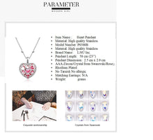 Charger l&#39;image dans la galerie, Stainless Steel Heart Pendant Made with Crystal from SWAROVSKI®-Rose Crystal
