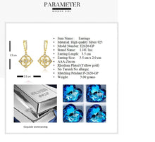Load image into Gallery viewer, Silver 925 Yellow-Round Earrings Made with AAA-Zircon Round stones
