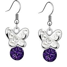 Load image into Gallery viewer, Stainless Steel Earrings Butterfly Made with Crystal from SWAROVSKI®-Sapphire
