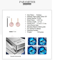 Load image into Gallery viewer, Silver 925 Yellow/Rose-Round Earrings Mother of pearl
