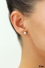 Charger l&#39;image dans la galerie, 10K WHITE GOLD CLASSIC BALL STUD EARRINGS, ALL SIZES-6mm
