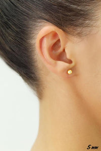10K YELLOW GOLD CLASSIC BALL STUD EARRINGS, ALL SIZES-5mm