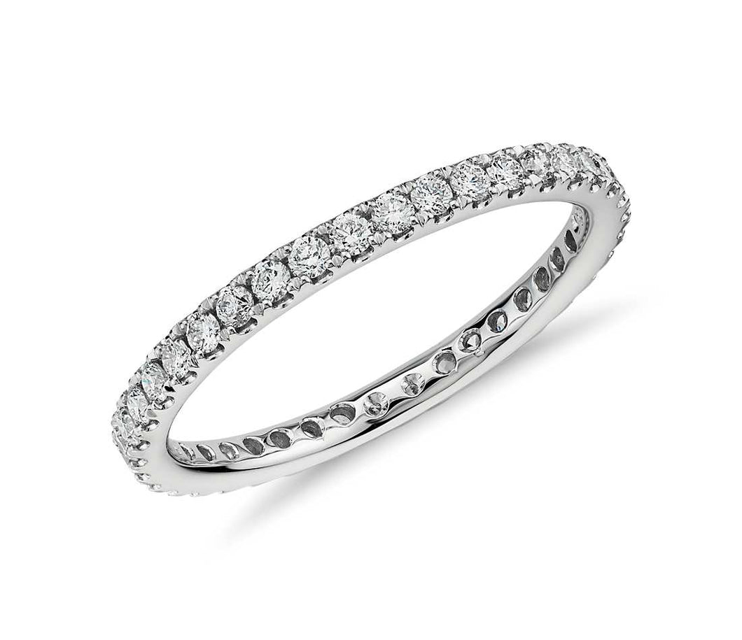 Diamond Micropavé Eternity Ring in 14k White Gold