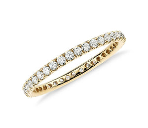 Diamond Micropavé Eternity Ring in 14k Yellow Gold