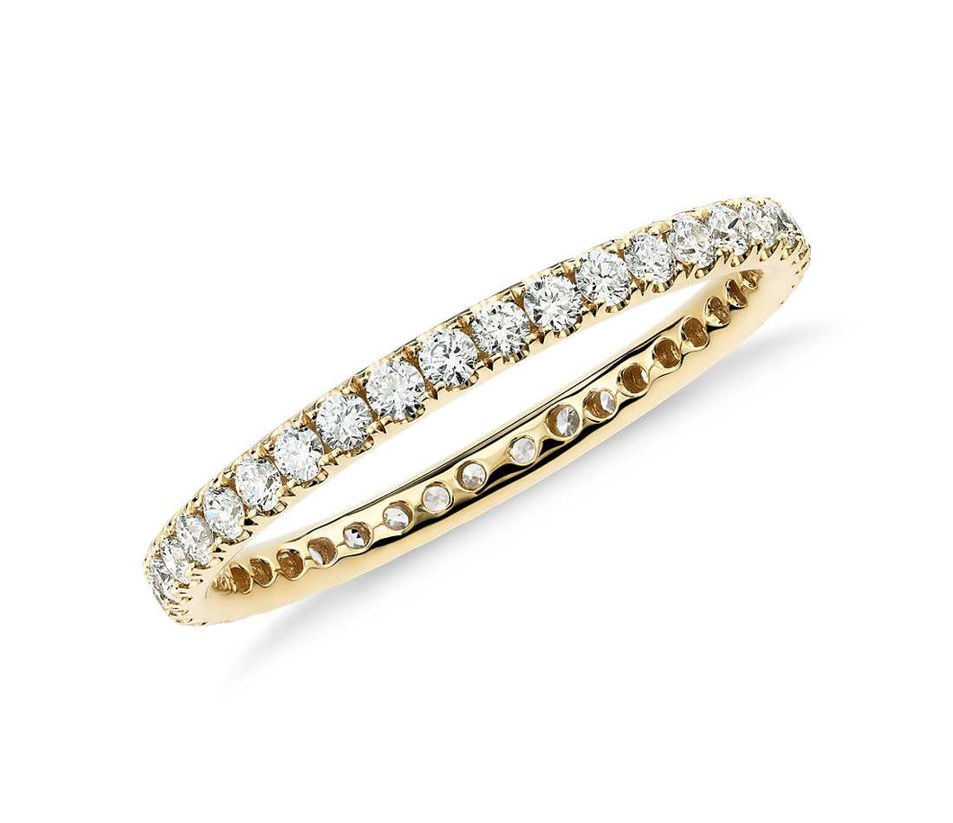 Diamond Micropavé Eternity Ring in 14k Yellow Gold