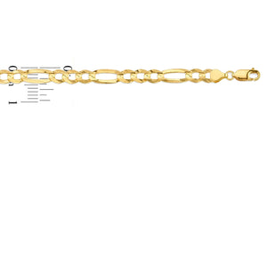 10K Yellow Gold Figaro Bracelet 5.5 mm