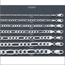 Load image into Gallery viewer, Sterling Silver 3 mm Figaro Bracelet

