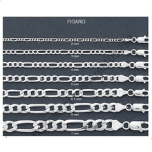 Load image into Gallery viewer, Sterling Silver 5.5 mm Figaro Bracelet
