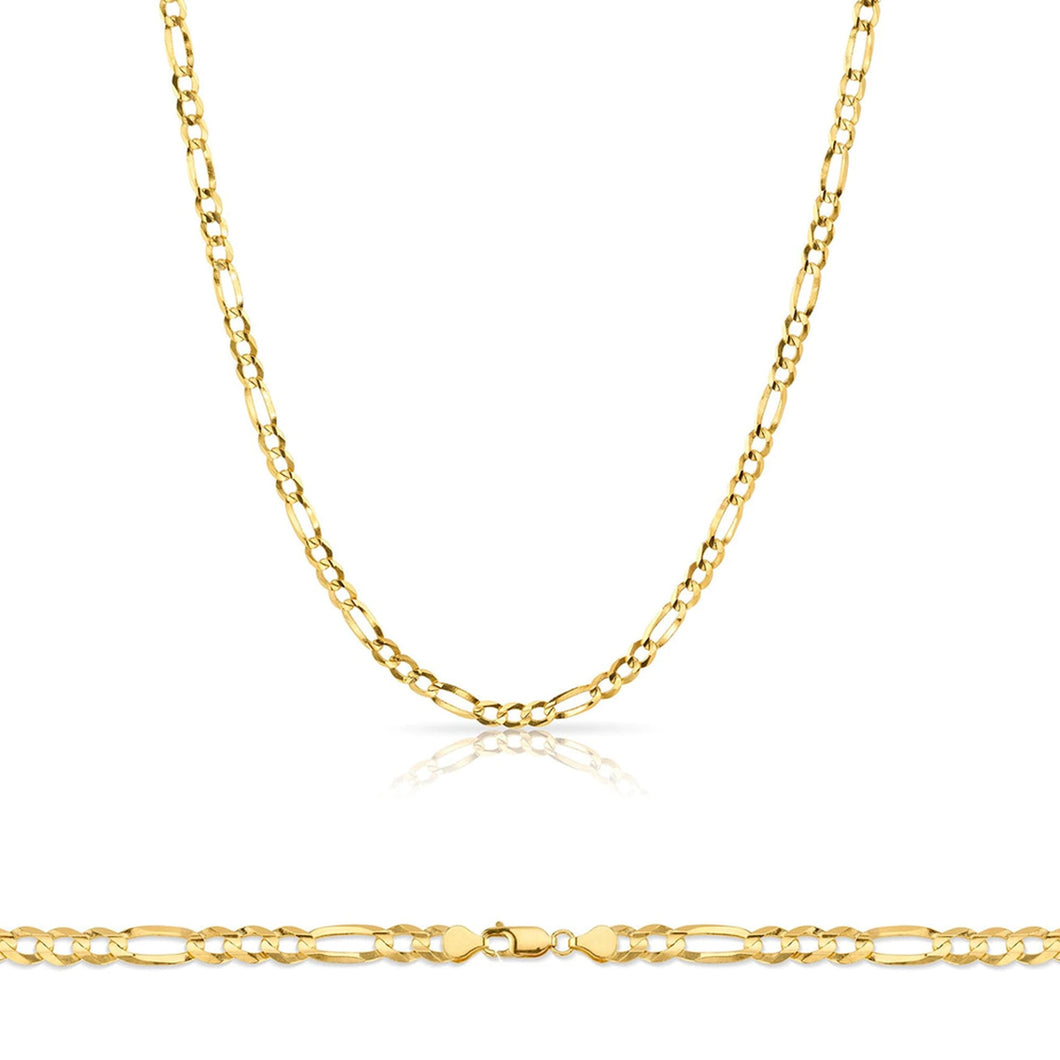 10K Gold Figaro Chain 2.6mm