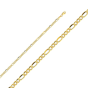 10K Gold 3.0 mm Figaro (Hollow)