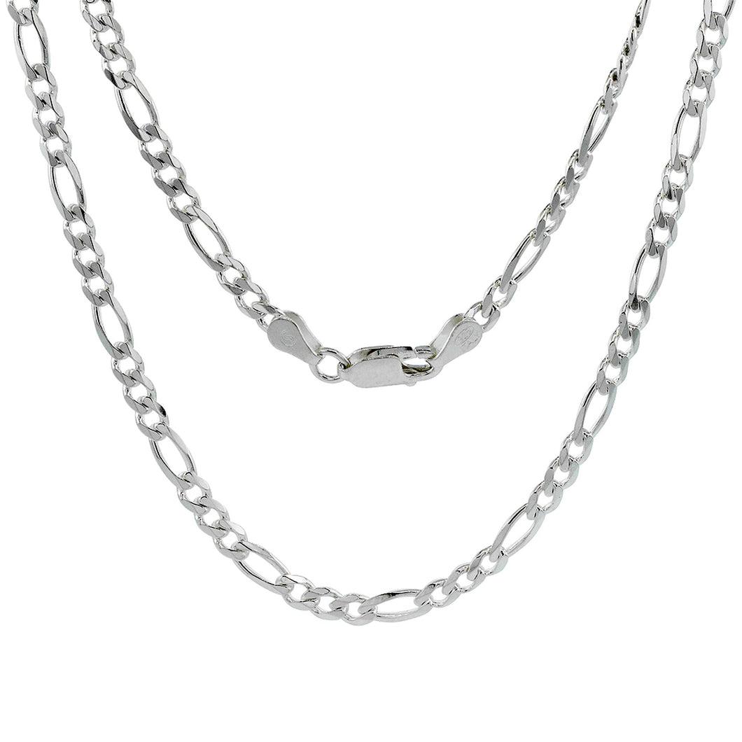 Sterling Silver 4 mm Figaro Chain