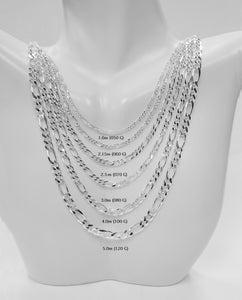 Sterling Silver 4 mm Figaro Chain