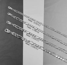 Load image into Gallery viewer, Sterling Silver 7 mm Figaro Chain
