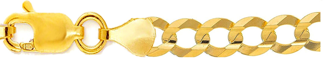 10K Gold 10.5mm Flat Curb Bracelet