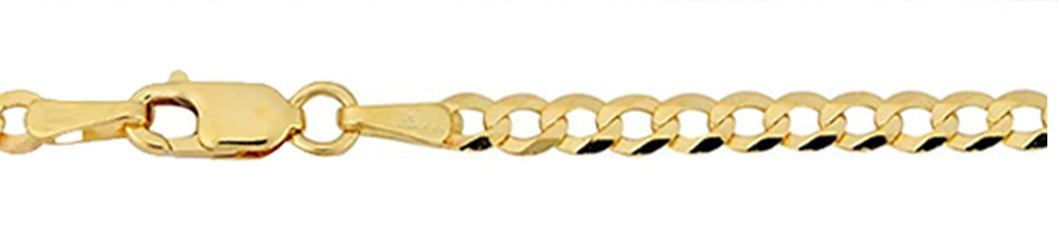 10K Gold 3.0mm Flat Curb Bracelet