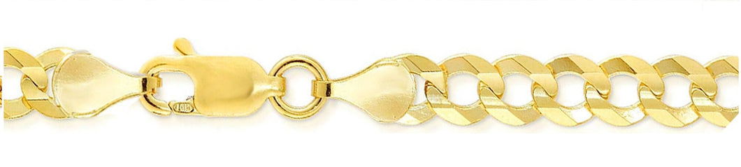 10K Gold 6.0mm Flat Curb Bracelet