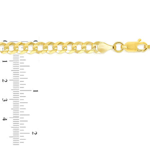 10K Gold 6.0mm Flat Curb Bracelet