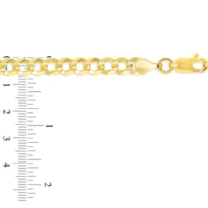 10K Gold 7.0mm Flat Curb Bracelet