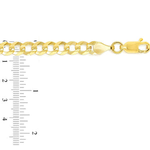 10K Gold 8.0mm Flat Curb Bracelet