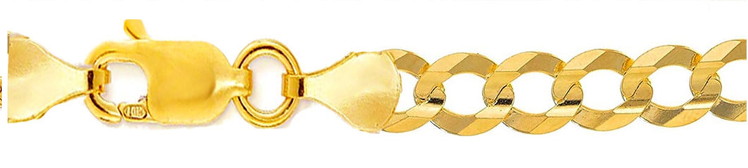 10K Gold 9.5mm Flat Curb Bracelet