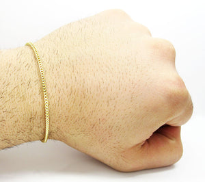 10K Yellow Gold Solid Franco Bracelet 2.2 mm