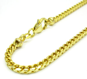 10K Yellow Gold Solid Franco Bracelet 3.1 mm