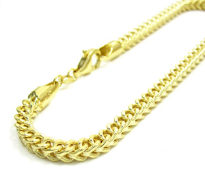 10K Yellow Gold Solid Franco Bracelet 3.7 mm