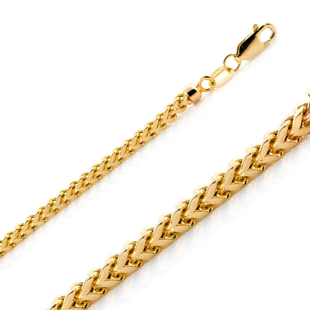 10K Yellow Gold Hollow FRANCO Chain 2.6mm