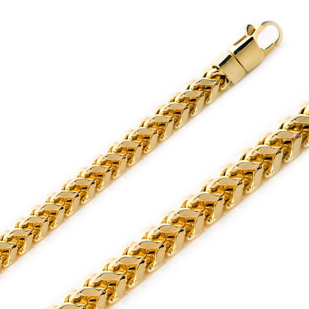 10K Yellow Gold Hollow FRANCO Chain 5.1mm