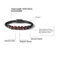 Charger l&#39;image dans la galerie, Fancy Stainless steel &amp; Genuine Leather Bracelet
