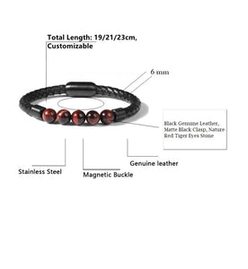 Fancy Stainless steel & Genuine Leather Bracelet
