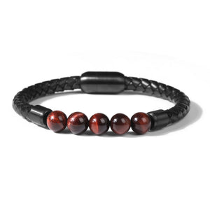 Fancy Stainless steel & Genuine Leather Bracelet